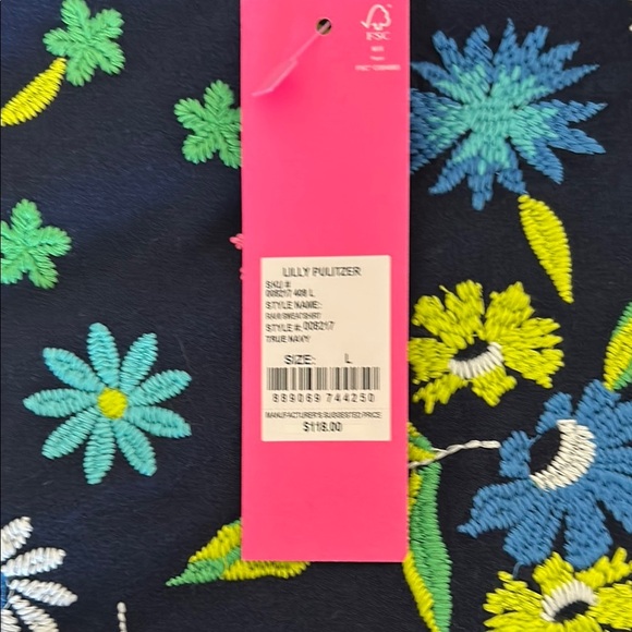 Floral Embroidered Navy Sweatshirt - Picture 3 of 5